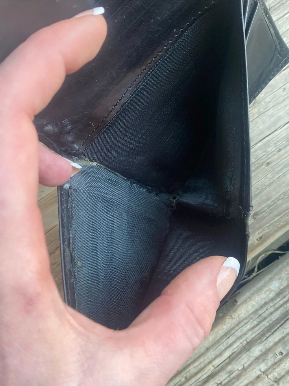 DIOR Vintage Black Leather Wallet with Embossed Monogram!